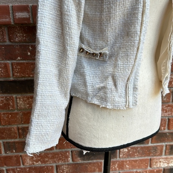 Lovers & Friends x BECAUSE IM ADDICTED En Vogue Studded Jacket in Cream Size XS - Picture 4 of 11